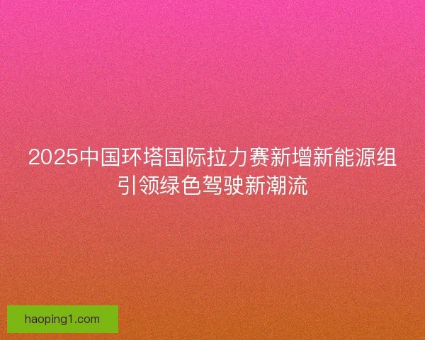 2025中国环塔国际拉力赛新增新能源组引领绿色驾驶新潮流