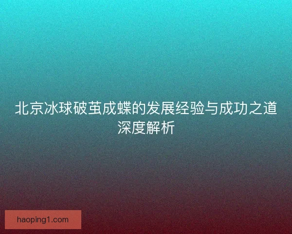 北京冰球破茧成蝶的发展经验与成功之道深度解析