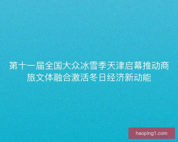 第十一届全国大众冰雪季天津启幕推动商旅文体融合激活冬日经济新动能